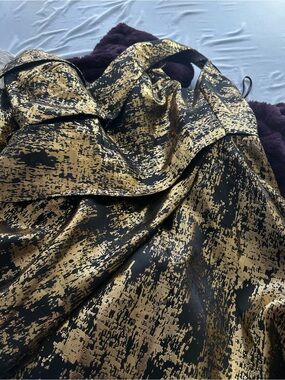 Rene Ruiz Black and Gold Maxi Dress